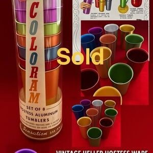 Vintage Heller Hostess Ware COLORAMA Tumblers – Set of 8 + Original Tube